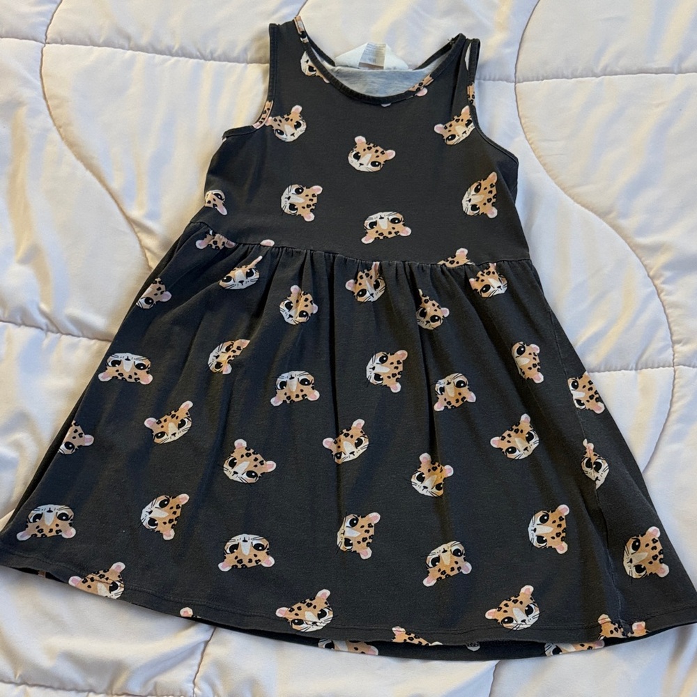 H&M Black Dress with Cute Animal Pattern